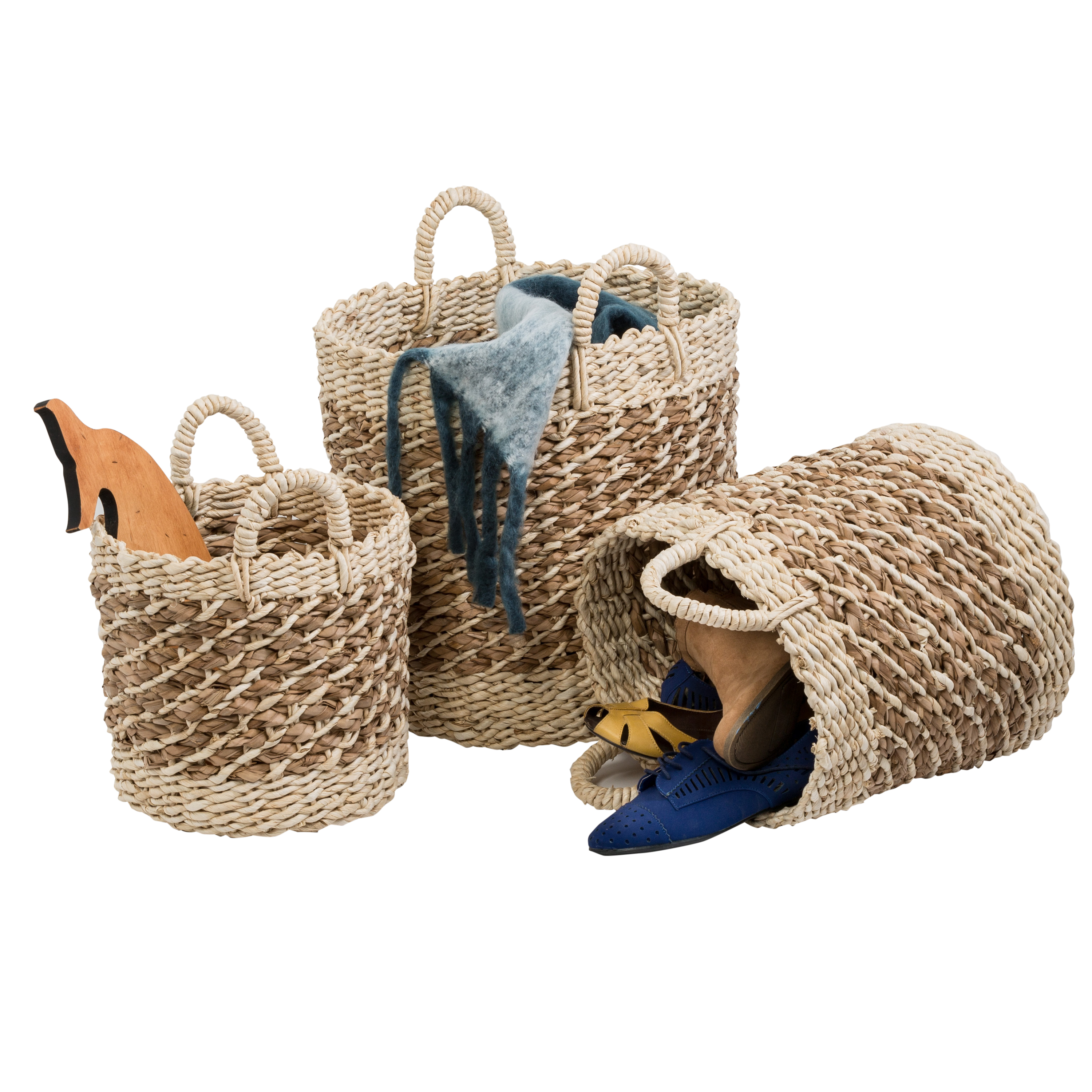 Honey Can Do Coastal Collection Nesting Storage Bins, Natural Weave