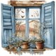 thumbnail image 3 of Pegatinas de pared con diseño de acuarela para alféizar de ventana, macetas, plantas, decoración de vinilo para sala de estar, dormitorio, papel tapiz, mural de 23,6 pulgadas, 3 of 8
