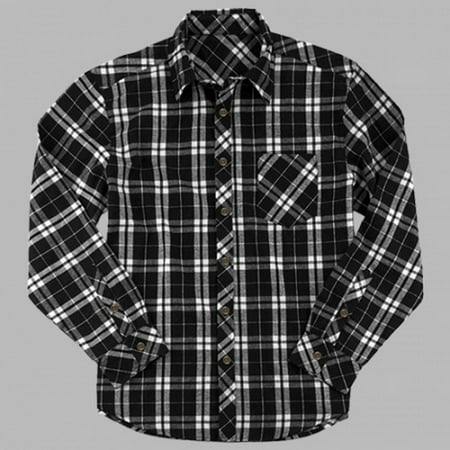 - Boxercraft F51BLKW Black and White Men's Flannel Shirt
