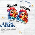 thumbnail image 4 of (2 Pack) Fresh Sarcasm Served Daily Stickers - Funny Chicken Sarcasm Sarcastic Sticker - 5 Inches On Longest Side - Premium Vinyl - for Cars, Trucks, Skateboards, Laptops - Made in USA - BMCS1035, 4 of 7
