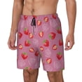 thumbnail image 2 of Uemuo Cute Strawberry Pattern Mens Swim Trunks Quick Dry Board Shorts with Mesh Lining, Stretch Beach Shorts Quick Dry No-Chafing Board Shorts-, 2 of 9
