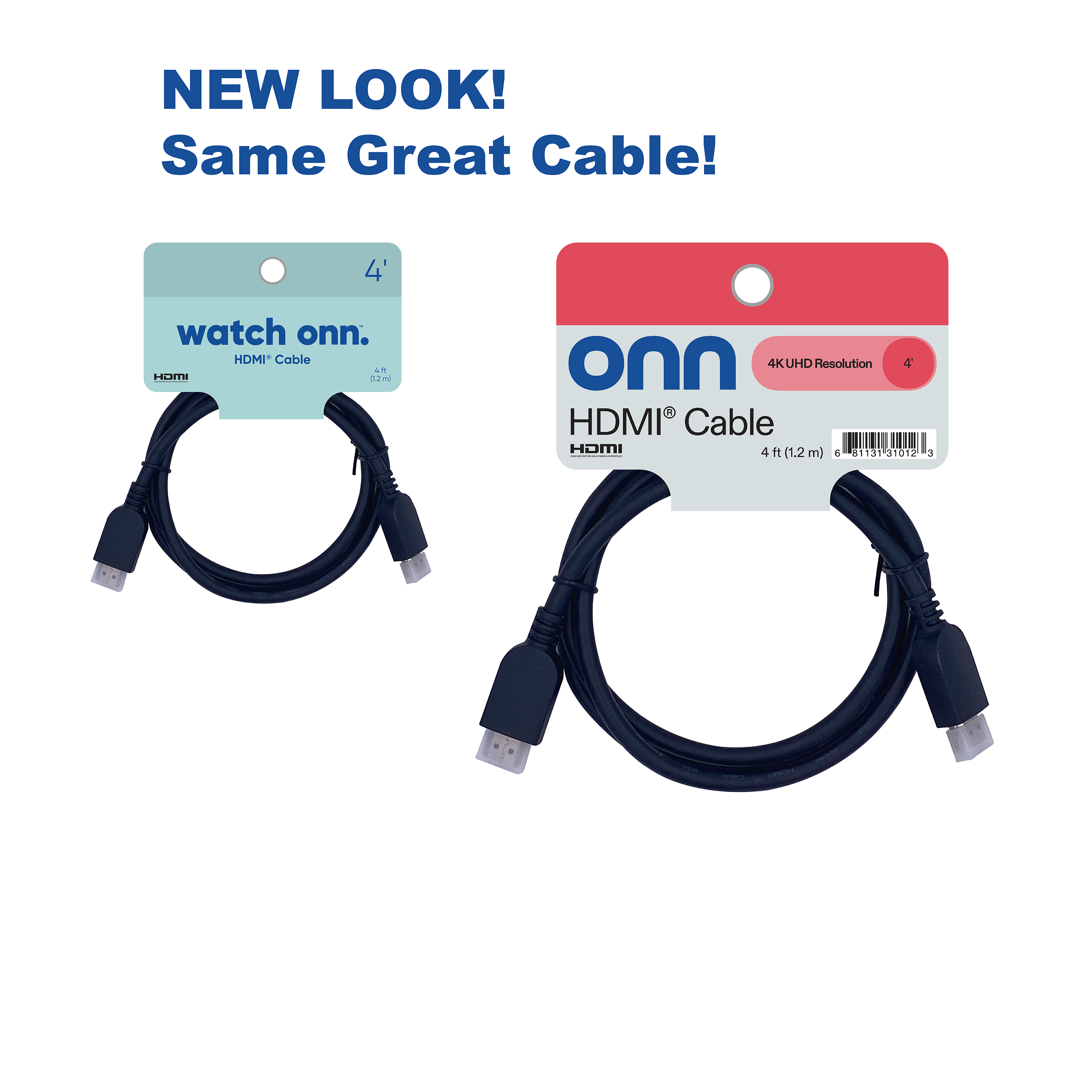 Onn 4 Ft HDMI Cable, Black photo 7