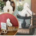 thumbnail image 4 of Jesus Tomb Easter Tiered Tray Ornament, Wooden Easter Jesus Sign He Is Risen Resurrection Scene Nativity Christ Easter Tiered Tray Decor, 4 of 5