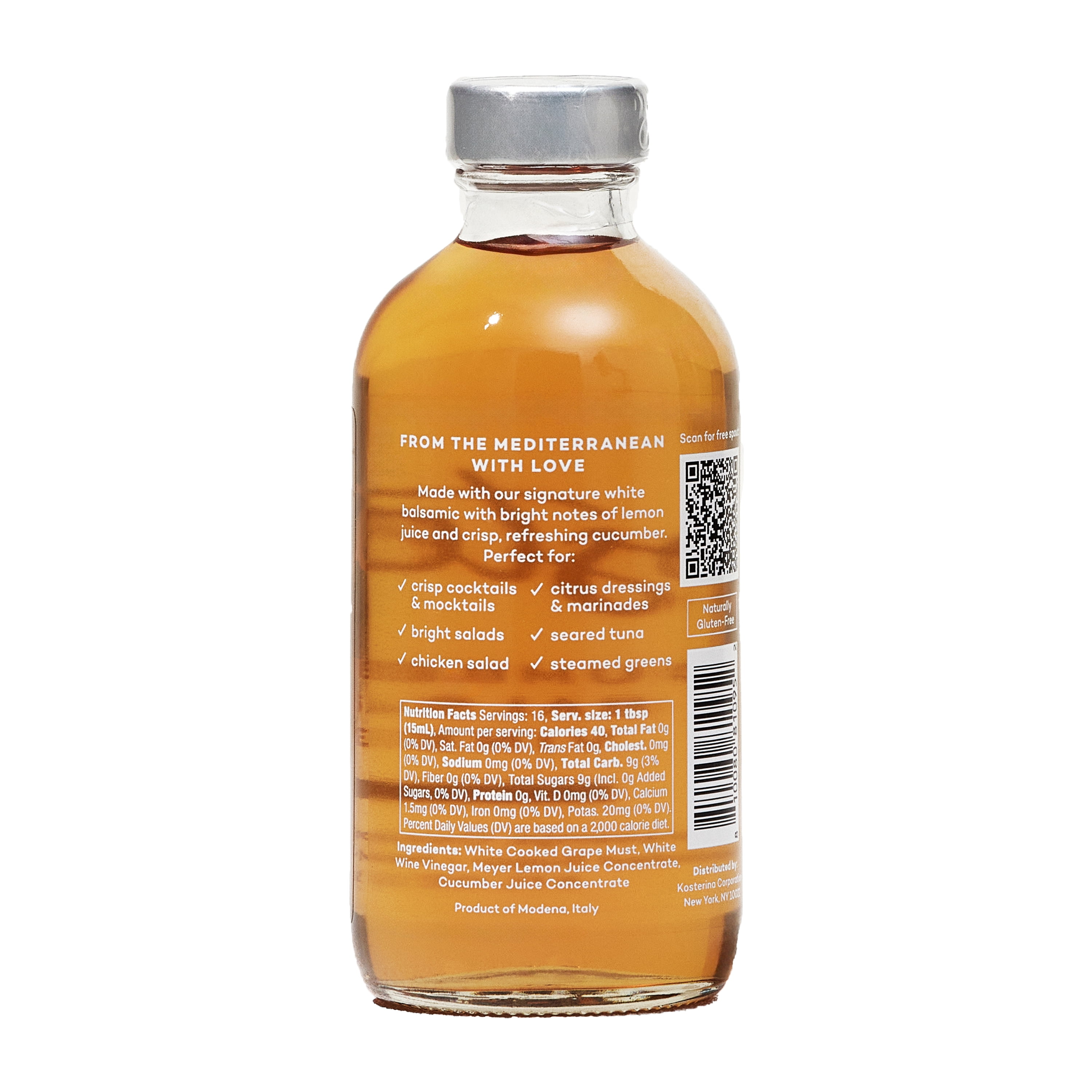 Kosterina Cucumber Lemon Balsamic Vinegar, 8 fl oz