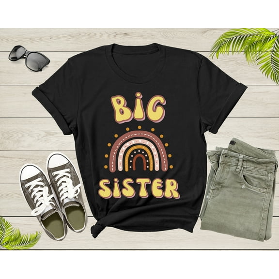 Funny Retro Big Sister Gift Present For Girl Teenager Women T-Shirt Big Sister Lover Graphic Design T Shirt for Girls Teens Tshirt
