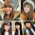 thumbnail image 5 of 24 inches Women's Silky Long Straight Light Brown Wig Heat Resistant Synthetic Wig With Bangs Hair Wig for Women Hair Extension Wigs Cosplay Wigs, 5 of 5