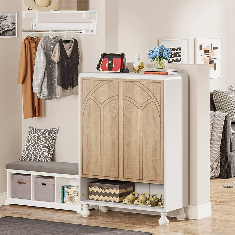 Tribesigns Shoe Storage Cabinet, Freestanding 24 Pairs Shoe Organizer Cabinet, Wood Shoe Rack for Entryway, White - Walmart.com