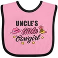 thumbnail image 3 of Inktastic Uncles Little Cowgirl with Cowgirl Hat and Boots Girls Baby Bib, 3 of 4