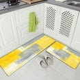 thumbnail image 2 of Yellow Kitchen Mat Non Skid Washable Kitchen Rug Runner Grey and Yellow Abstract Art Painting Kitchen Sink Rug 2 Piece Floor Mats for Home Kitchen 18"X48"+18"X30", 2 of 5