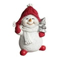 thumbnail image 5 of 1PCS Snowman Figurines, Christmas Statue Snowman Figurine Resin Snowmans Christmas Decorative Statues Miniature Sculpture Tabletop Ornament for Home Indoor Outdoor Holiday Party Centerpieces, 5 of 6