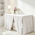 thumbnail image 5 of Floor Length Fitted Pleated Table Skirt Adjustable Elastic Strap Elegant Decor Cover For Banquet Buffet Wedding Party, 5 of 8