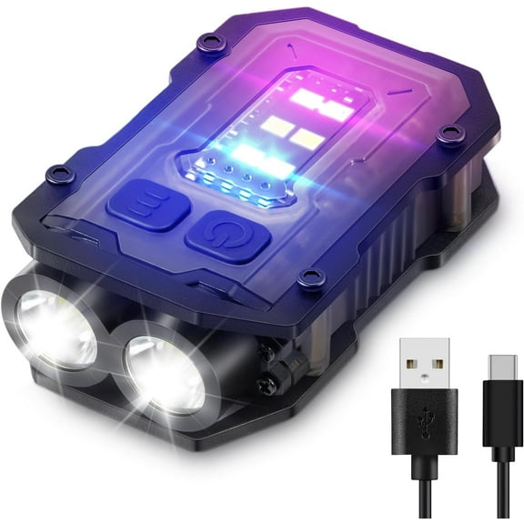 Flashlights High Lumens - Super Bright 800 LM, USB C Rechargeable LED Keychain Flash Light with COB Side Light, 8 Modes, IPX5 Pocket Flashlight,Tactical Flashlight(Black)