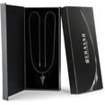 thumbnail image 2 of SERASAR Men's Premium Leather necklace "Arrow" with Stainless steel Pendant and Magnetic Closure, Black 60cm, incliding Gift box, 2 of 7