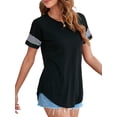 thumbnail image 4 of KingShop Striped Tops Tee Shirts Women T-shirt Summer Casual Short Sleeve Female Soft Tops, 4 of 6