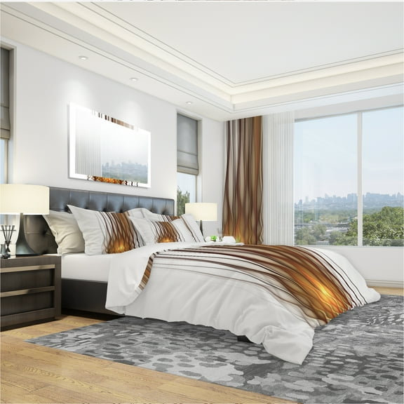 Designart 'Yellow Fractal Flames Pattern' Modern & Contemporary Duvet Cover Set