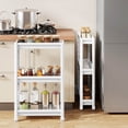thumbnail image 2 of Costway 3-Tier Slim Rolling Storage Cart 2-Pack with Wheels, Detachable Design for Kitchen White, 2 of 10