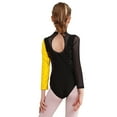 thumbnail image 2 of YONGHS Kids Girls Sparkle Ballet Dance Long Sleeve Gymnastics Leotard Sports Tumbling Bodysuit Yellow 14, 2 of 7