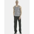 thumbnail image 3 of No Boundaries Flat Grey Basic Tank Top, 3-Pack, Men's, 3 of 8
