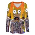 thumbnail image 4 of Simpsons Womens T Shirts V Neck Long Sleeve Tops Causal Loose Summer T-Shirts XL, 4 of 7