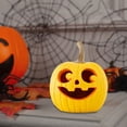thumbnail image 4 of Light Up Jack O Lantern Resin Pumpkin Figurine 4 Colors Halloween Thanksgiving Tabletop Fall Harvest Decor Statue, 4 of 6