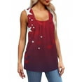 thumbnail image 5 of HEILAU Independence Day Shirts for Women American Flag Graphic Tees Sleeveless Tank Top Vest Ruffled Square Neck Printed Shirt 2025 Summer Casual Loose Cute T Shirt Summer Tops, 5 of 8