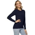 thumbnail image 2 of LANPULUX Chandail en Laine Mérinos 100 % pour Femmes, Manches Longues, Col Roulé, Col Rond, 2 of 5