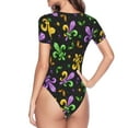 thumbnail image 4 of Easygdp Mardi Gras Carnival4 Women'S Waist-Cinching Short-Sleeved Onesie, Olastic Onesiet,Snaps At Bottom,Easy To Put On And Take Off - Medium, 4 of 9
