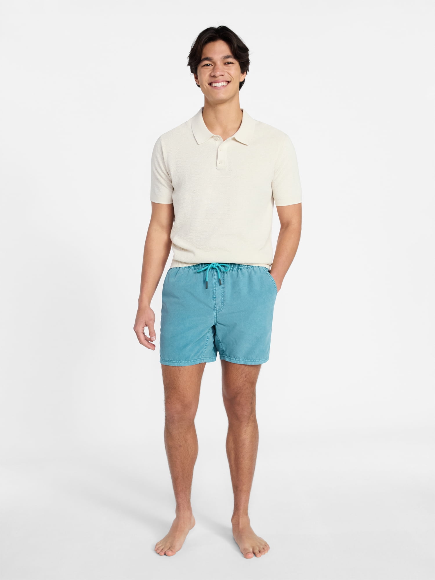 No Boundaries Washed Swim Trunks, 6" Inseam, Men's S-3XL