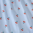 thumbnail image 5 of Girls Cherry Print Ruffle Dress A-Line Sleeveless Summer Dress for Kids Blue 3-9,Size 3 T, 5 of 9