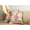 thumbnail image 3 of Ambesonne Music Throw Pillow Cover 2 Pack, Grunge Abstract Notes, 24", Champagne Burnt Sienna, 3 of 6