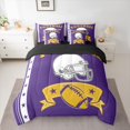 thumbnail image 2 of Castle Fairy Sport Rugby Football Bedding Comforter Set 7 Pieces for Female Men Adults,Ball Gamer Full Bedding Set Lightweight,Purple Yellow Fitted Sheet Flat Sheet,Ultra Soft Home Decor,Reversible, 2 of 8