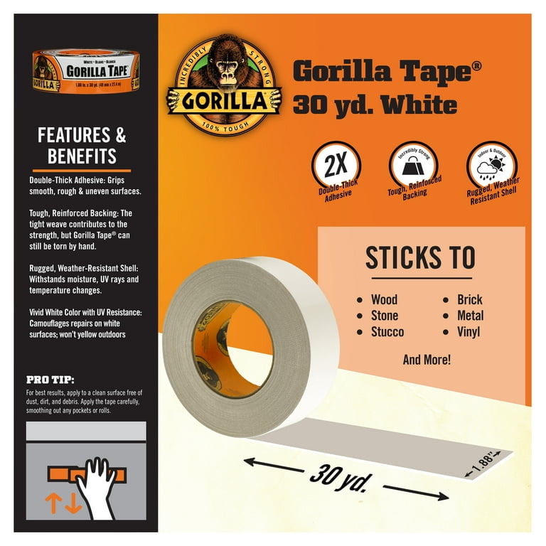 Gorilla Tape White (Blanca) - Pegamentos y Cintas Adhesivas