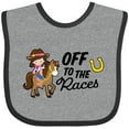 thumbnail image 3 of Inktastic Off to the Races with Cowgirl on Horse Girls Baby Bib, 3 of 4