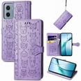 thumbnail image 3 of Funda Cartera FOXDOCK para Motorola Moto E15 , Flip PU con Relieve de Gatos y Perros, Tarjetero y Soporte, 3 of 6