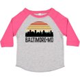 thumbnail image 3 of Inktastic Baltimore Maryland Skyline Sunset Boys or Girls Toddler T-Shirt, 3 of 5