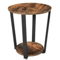 thumbnail image 1 of Table Basse, Table d'Appoint en Métal, Table Basse Ronde avec Rangement Rac, 1 of 8