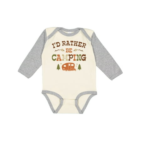 

Inktastic Rather Be Camping C1 Gift Baby Boy or Baby Girl Long Sleeve Bodysuit