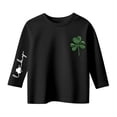 thumbnail image 4 of Girls St Patricks Day Print Three Quarter Sleeve Top For Kids Holiday Festive Party Wear Irish Green Pullover Hoodie 3-14Y, 4 of 4