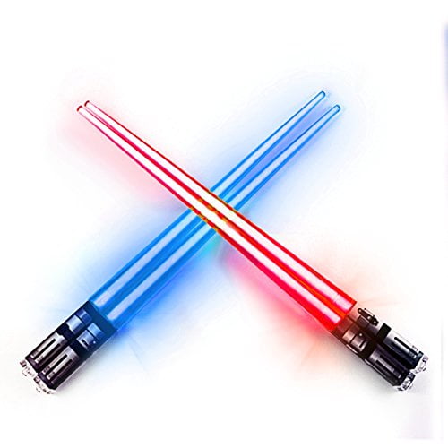 1 Pair LED Light Up Chopsticks blue Lightsaber Chopsticks Glowing Dark In the Night Luminous Healthy and Eco-friendly Reusable Chopsticks Chinese Tableware Washable for Chinese/Japanese