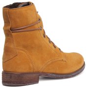 Josef Seibel Sienna 70 Womens Leather Lace Up Ankle Boot With Side Zip In Mustard Size 10