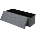 thumbnail image 4 of ZENY 43.3 Inches Folding Storage Ottoman Bench Chest Footrest Stool MDF Frame, Gray, 4 of 8