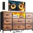 thumbnail image 6 of Romorgniz Dresser TV Stand for 55 inch TV with LED Lights & Charging Station Dresser for Bedroom with 8 Drawers, Rustic Brown, 6 of 12