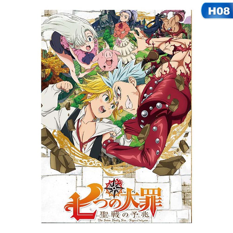 Shiyao Anime The Seven Deadly Sins Nanatsu No Taizai Meliodas X Elizabeth Anime Manga Wall Poster Scroll H08 Walmart Com