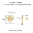 thumbnail image 4 of Rosec Jewels 0.50 CT Diamond Heart Stud Earrings with Feet, Natural Diamond Stud Earrings for Women in Gold (HI-SI Quality, April Birthstone), 925 Sterling Silver, 4 of 8