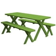 thumbnail image 2 of Kunkle Holdings, LLC Pine 6' Cross-Leg Picnic Table with 2 Benches Black, 2 of 5