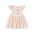 thumbnail image 4 of Robes pour Bébé Fille Robe d'Été à Manches Volantées pour Fête Décontractée Robe de Danse Princesse Beige 3 Mois-6 Mois, 4 of 6