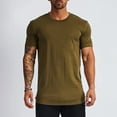 thumbnail image 4 of Ierhent Men's T-Shirts Loose Fit Heavyweight Short-Sleeve Logo Graphic T-Shirt Gold,L, 4 of 4