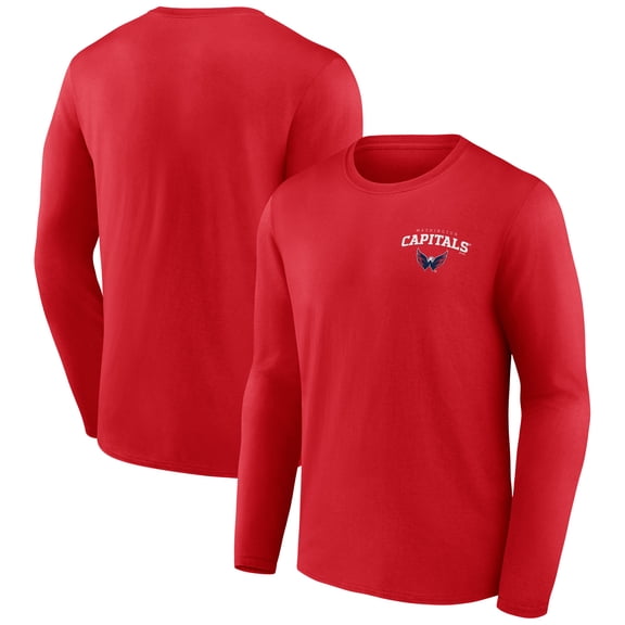 Men's  Red Washington Capitals Team Lockup Long Sleeve T-Shirt