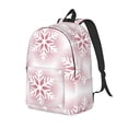 thumbnail image 1 of Disketp Christmas Snowflakes print Canvas Backpack Lightweight Travel Daypack Student Rucksack Laptop Backpack-, 1 of 5