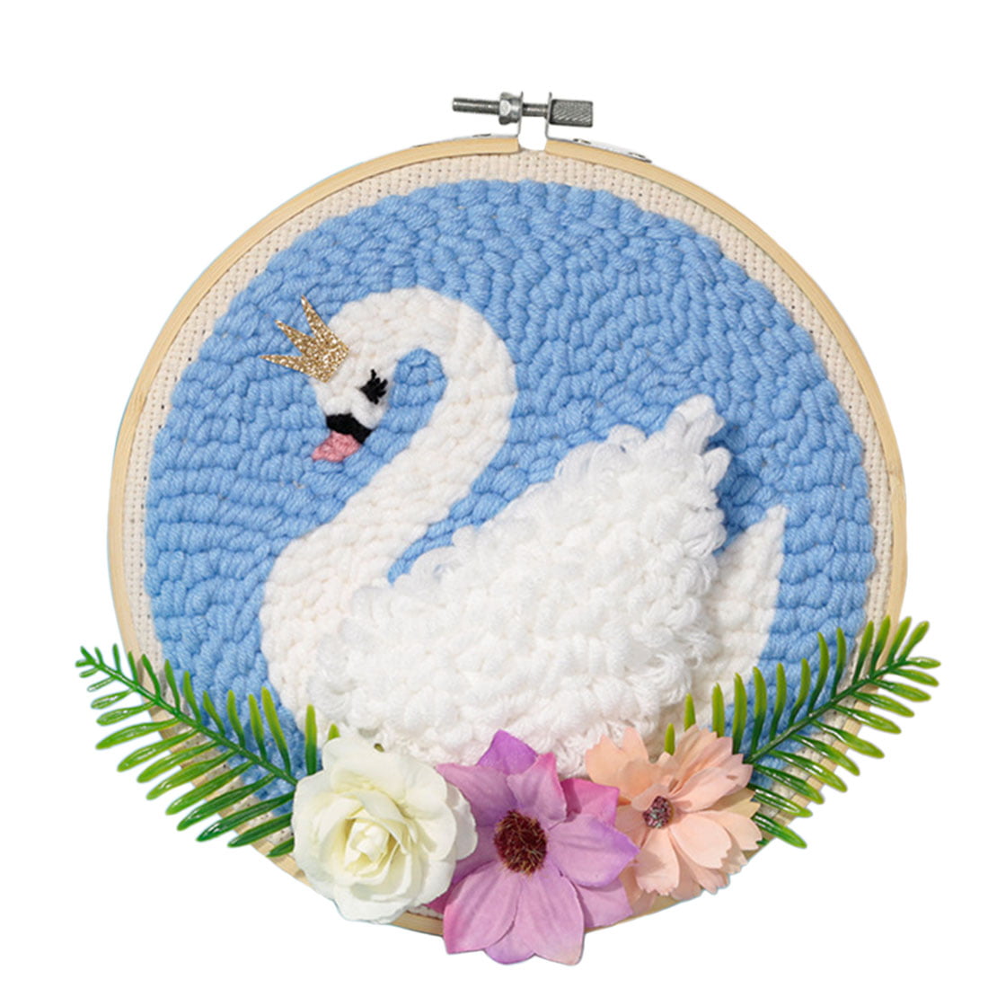 Afternoon Garden Handcraft Woolen Embroidery Creative Gift with 15 x 15cm Embroidery Frame Punch Needle Jenny6981Juli DIY Rug Hooking Making Kits for Kids Adults Beginner